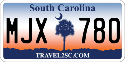SC license plate MJX780
