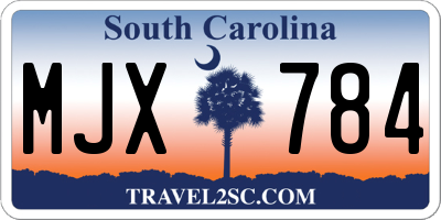 SC license plate MJX784