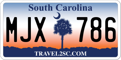 SC license plate MJX786