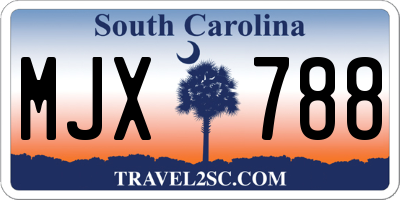 SC license plate MJX788