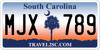 SC license plate MJX789