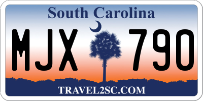 SC license plate MJX790