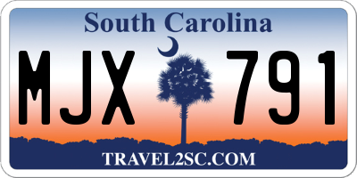 SC license plate MJX791