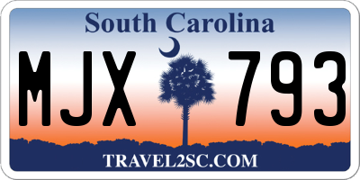 SC license plate MJX793