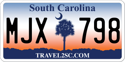 SC license plate MJX798