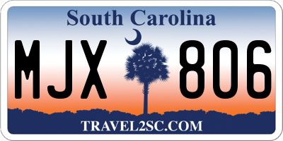 SC license plate MJX806