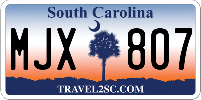 SC license plate MJX807