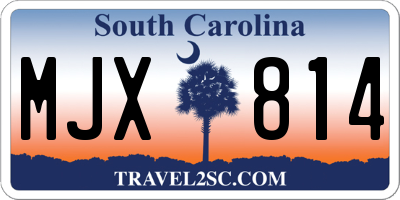 SC license plate MJX814