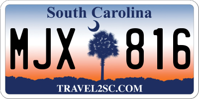 SC license plate MJX816