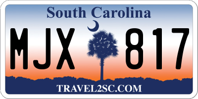 SC license plate MJX817