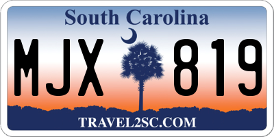 SC license plate MJX819