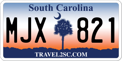 SC license plate MJX821