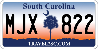 SC license plate MJX822