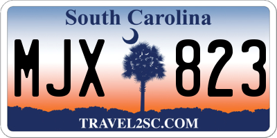 SC license plate MJX823
