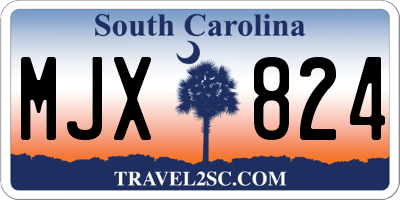 SC license plate MJX824