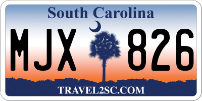 SC license plate MJX826