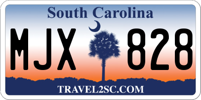 SC license plate MJX828