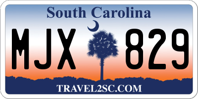 SC license plate MJX829