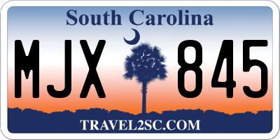 SC license plate MJX845