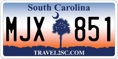 SC license plate MJX851
