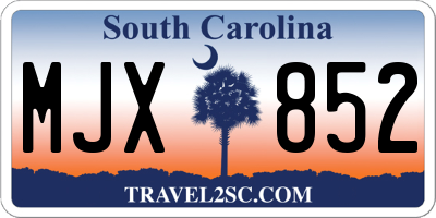 SC license plate MJX852
