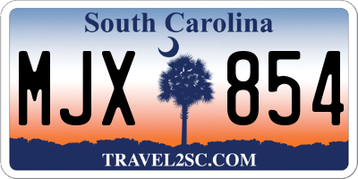 SC license plate MJX854