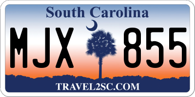 SC license plate MJX855