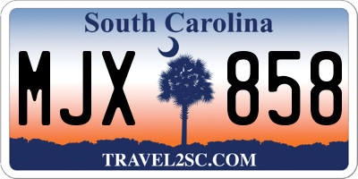 SC license plate MJX858