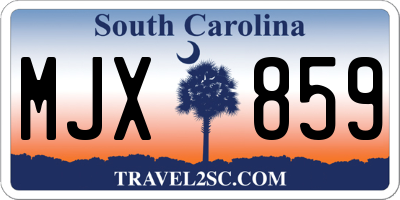 SC license plate MJX859