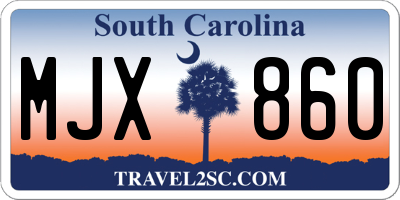 SC license plate MJX860