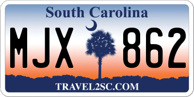 SC license plate MJX862