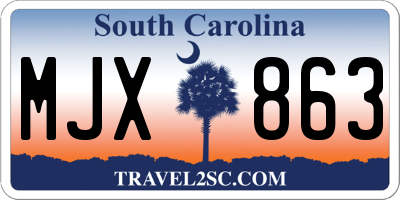 SC license plate MJX863