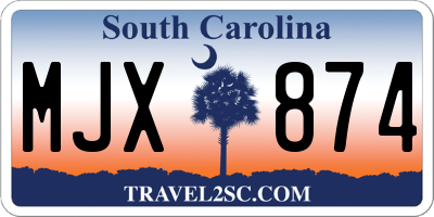 SC license plate MJX874
