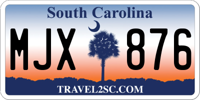SC license plate MJX876