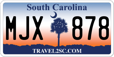 SC license plate MJX878