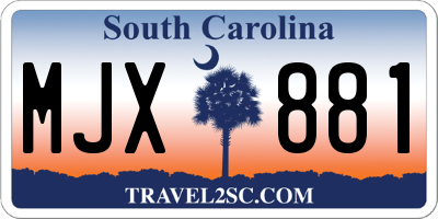SC license plate MJX881
