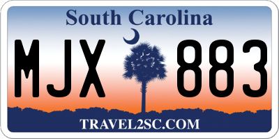SC license plate MJX883