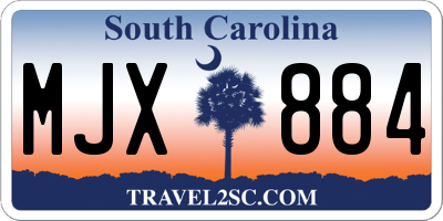 SC license plate MJX884