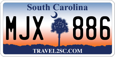 SC license plate MJX886