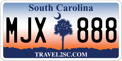 SC license plate MJX888