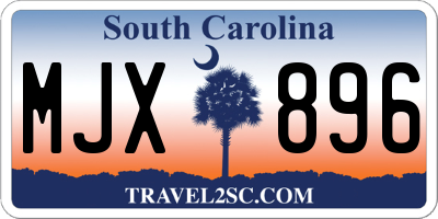 SC license plate MJX896