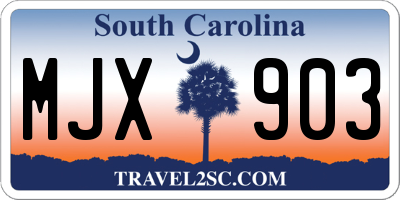 SC license plate MJX903