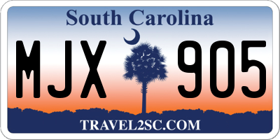 SC license plate MJX905