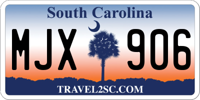 SC license plate MJX906