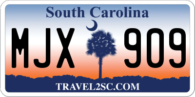 SC license plate MJX909