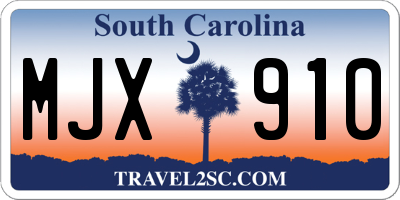SC license plate MJX910