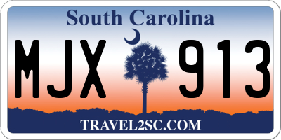 SC license plate MJX913