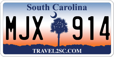 SC license plate MJX914