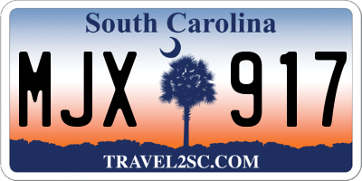 SC license plate MJX917