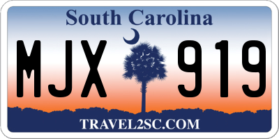 SC license plate MJX919